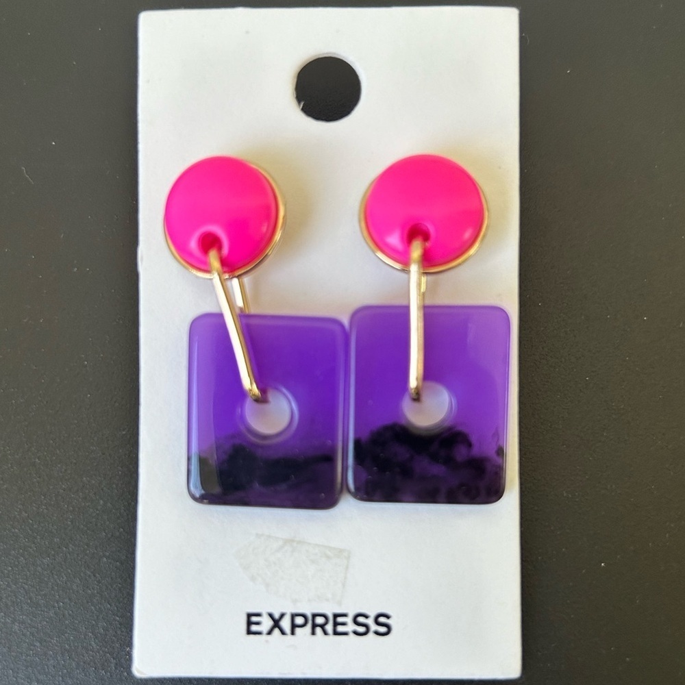 Express pink and purple earrings